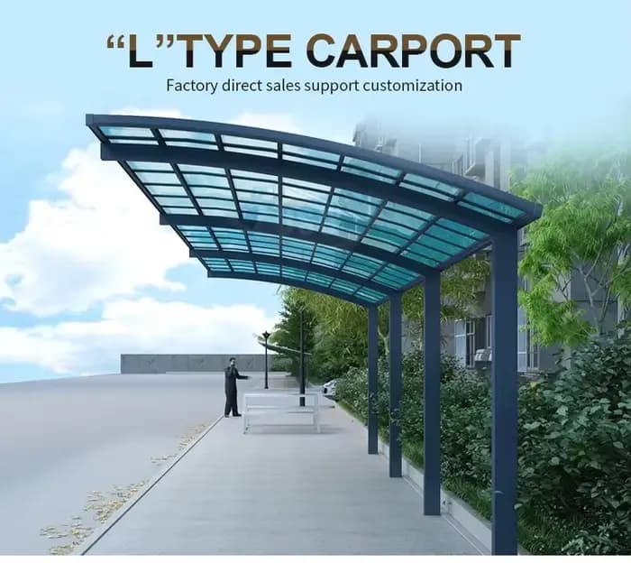 Carport en aluminium en porte-à-faux personnalisé 5x3m