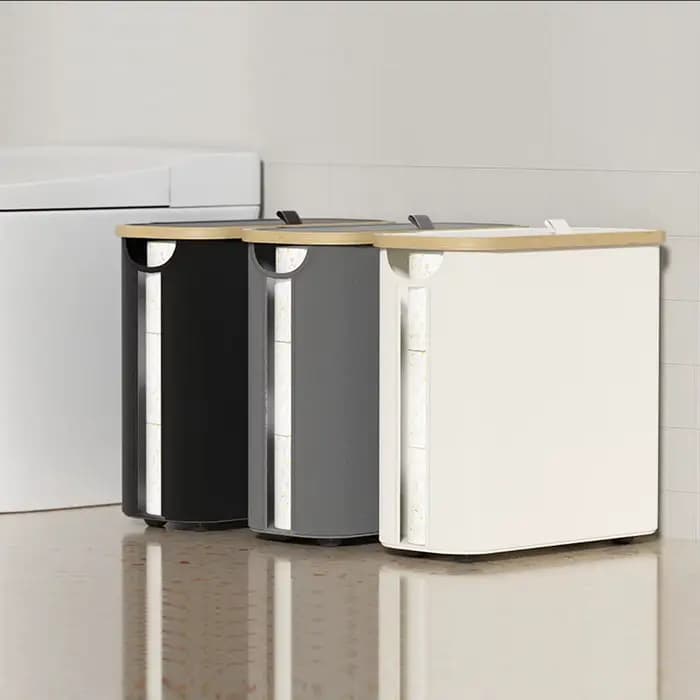 Panier de rangement pour papier toilette avec couvercle