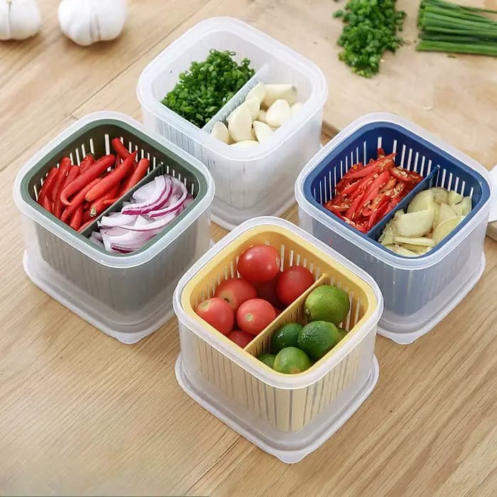 Boîte de rangement de Fruits et légumes à 2 grilles