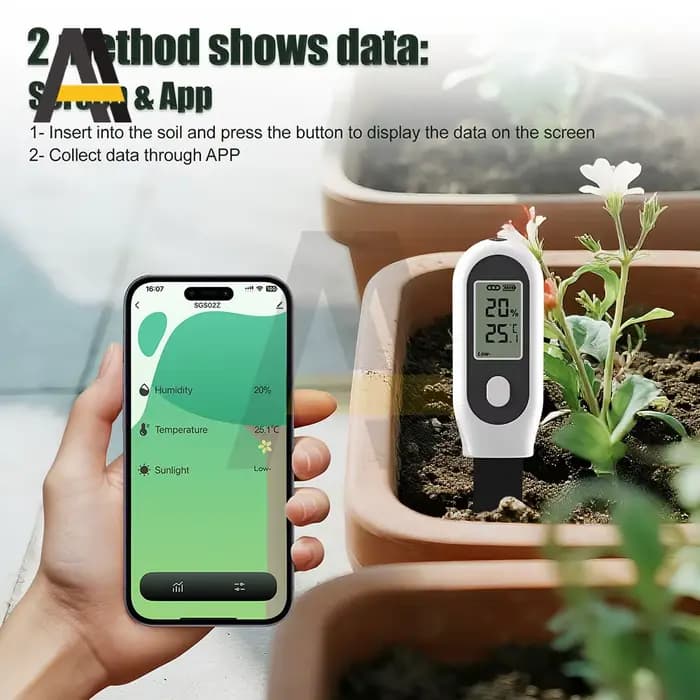 Humidimètre numérique pour sol avec écran LCD pour jardin
