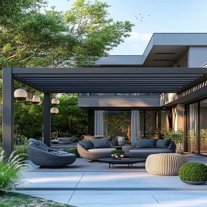 Pergola en aluminium moderne extérieure persienne toit Gazebo pare-soleil étanche pavillon pour jardin Patio