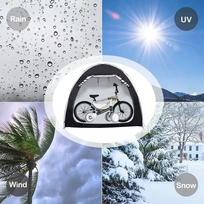 Abri de Rangement Portable pour Vélo et Moto, Étanche, pour 2 Vélos