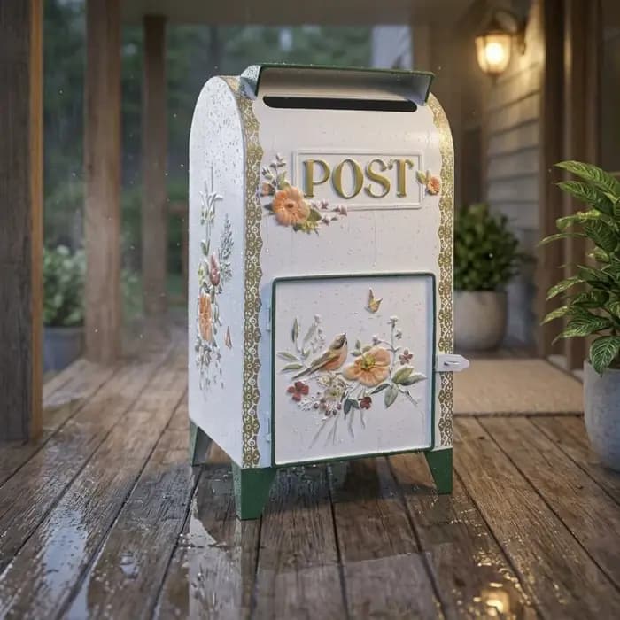 Boîte aux lettres sur pied en fer