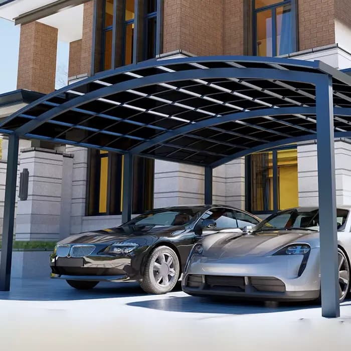 Abri de voiture robuste en alliage d'aluminium avec panneaux en polycarbonate