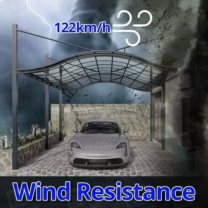 Auvent d'auvent en Polycarbonate cadre en aluminium Carport Carports voiture Garage abri