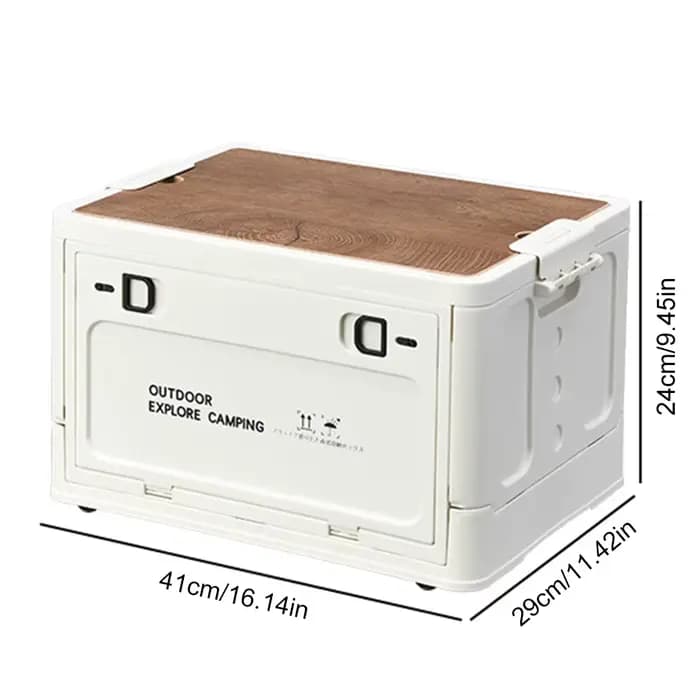 Bac de rangement pliable extérieur 20/30 avec couvercle en bois