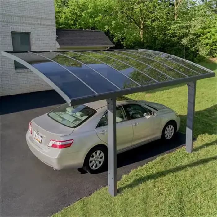 Abri de voiture en aluminium à isolation thermique avec toit en polycarbonate