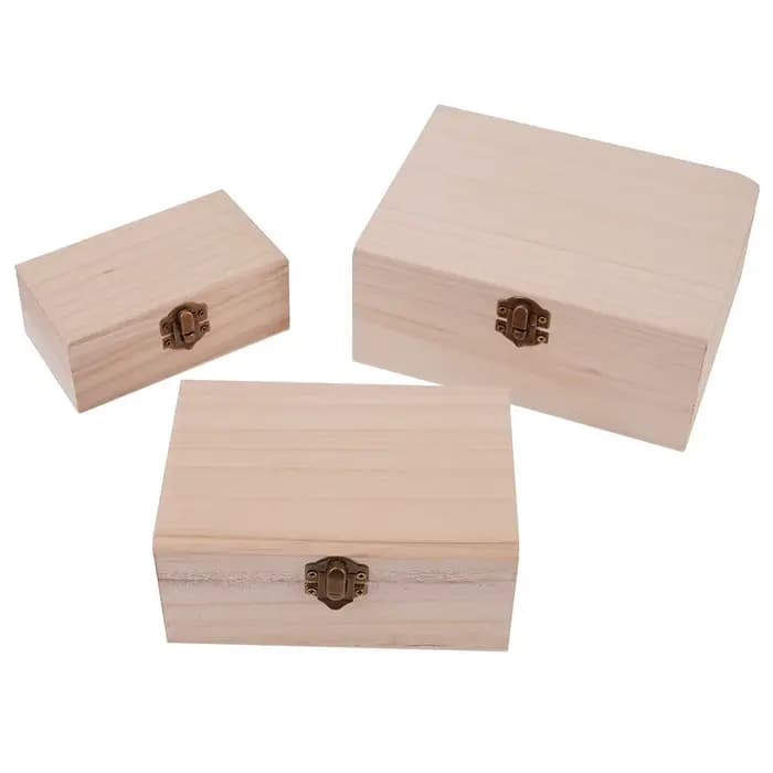 Boîte de rangement en bois S/M/L