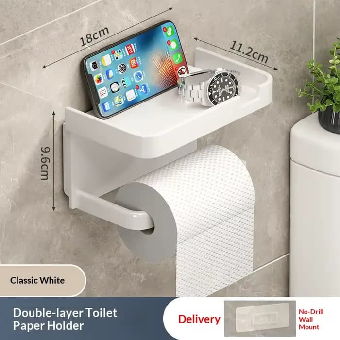Support mural en plastique pour papier toilette