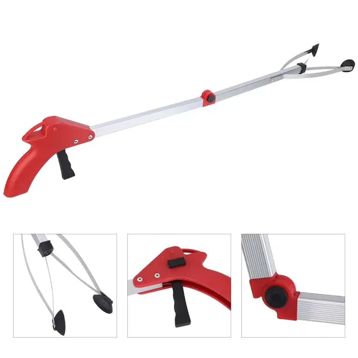 Pince à ordures pliable pour ramassage de feuilles de jardin et déchets