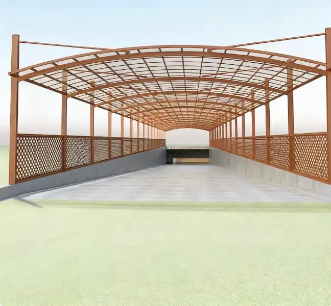 Carport en aluminium en forme de S de style européen - Abri de stationnement extérieur de villa pour vélo