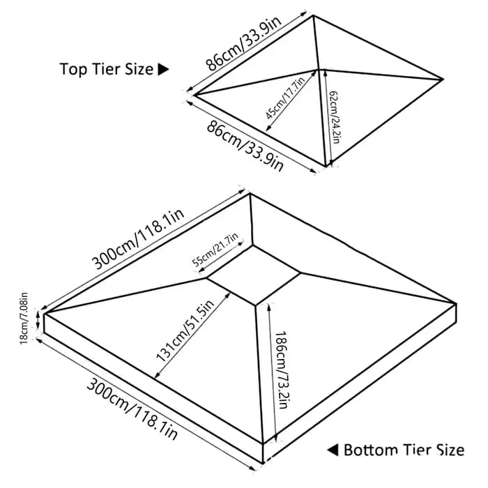 Couverture supérieure de gazébo de jardin 3x3M