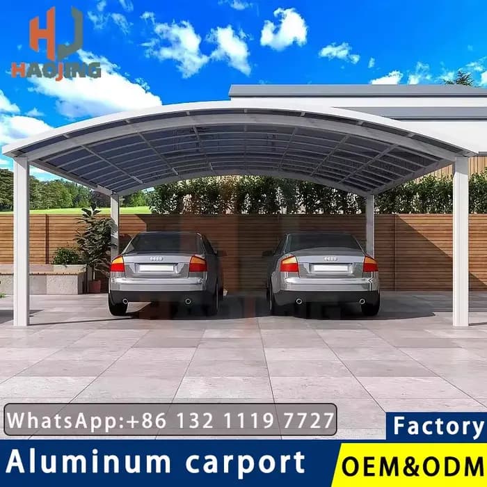 Abri de jardin/garage en aluminium sur mesure pour 2 voitures