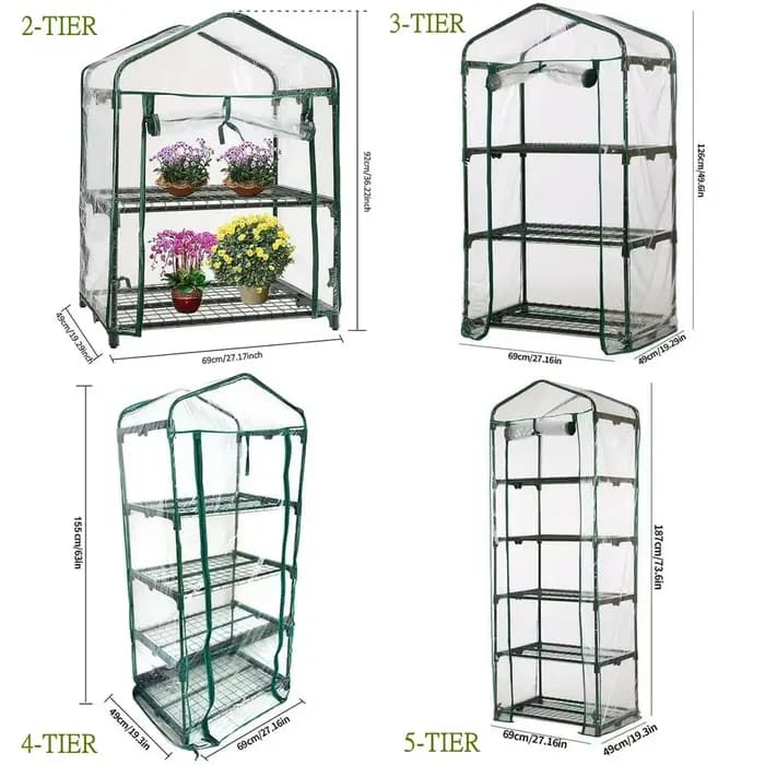 Mini-serre de jardin en PVC à cinq niveaux