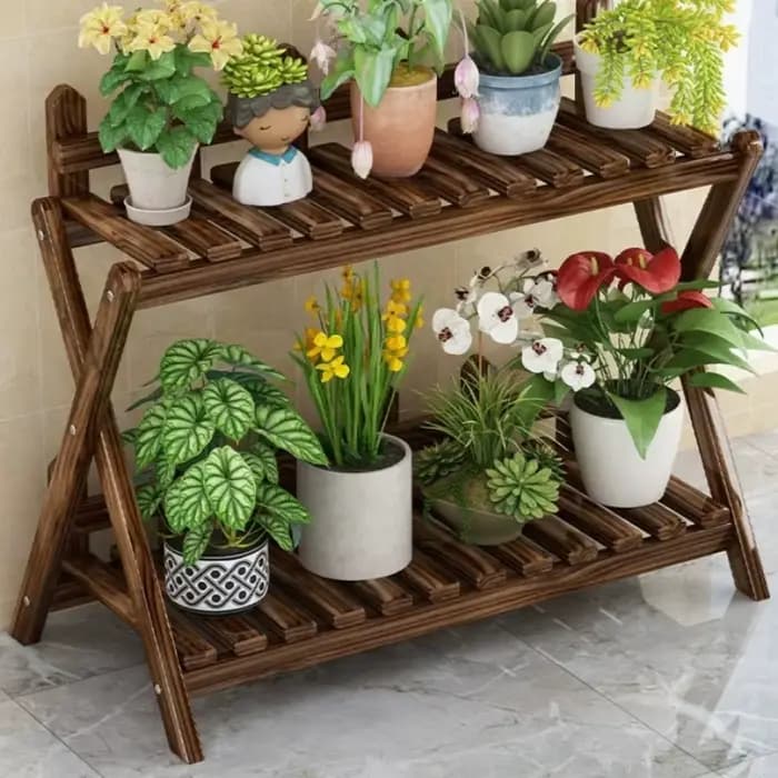 Étagère à plantes décorative en bois