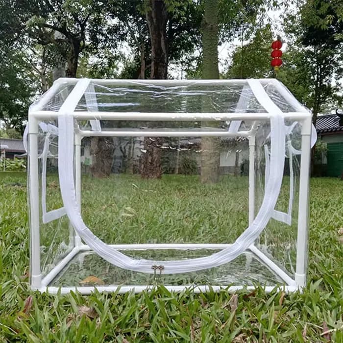 Abri de pluie de serre portable adapté à une utilisation intérieure et extérieure dans les cours - couverture transparente en PVC facile à installer qui