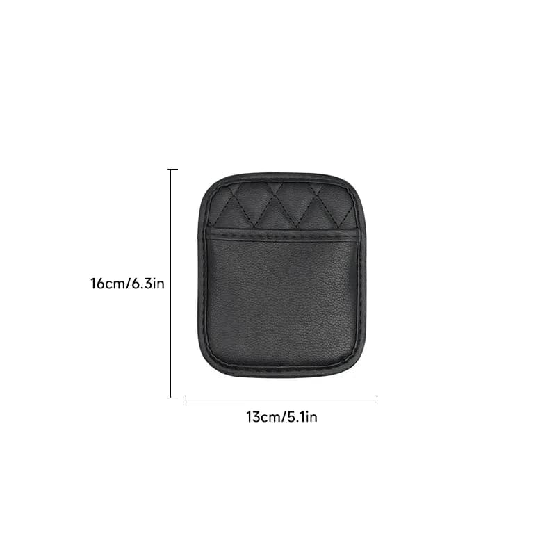 Pochette de rangement pour voiture en cuir PU, sac auto-adhésif pour articles divers, accessoires un