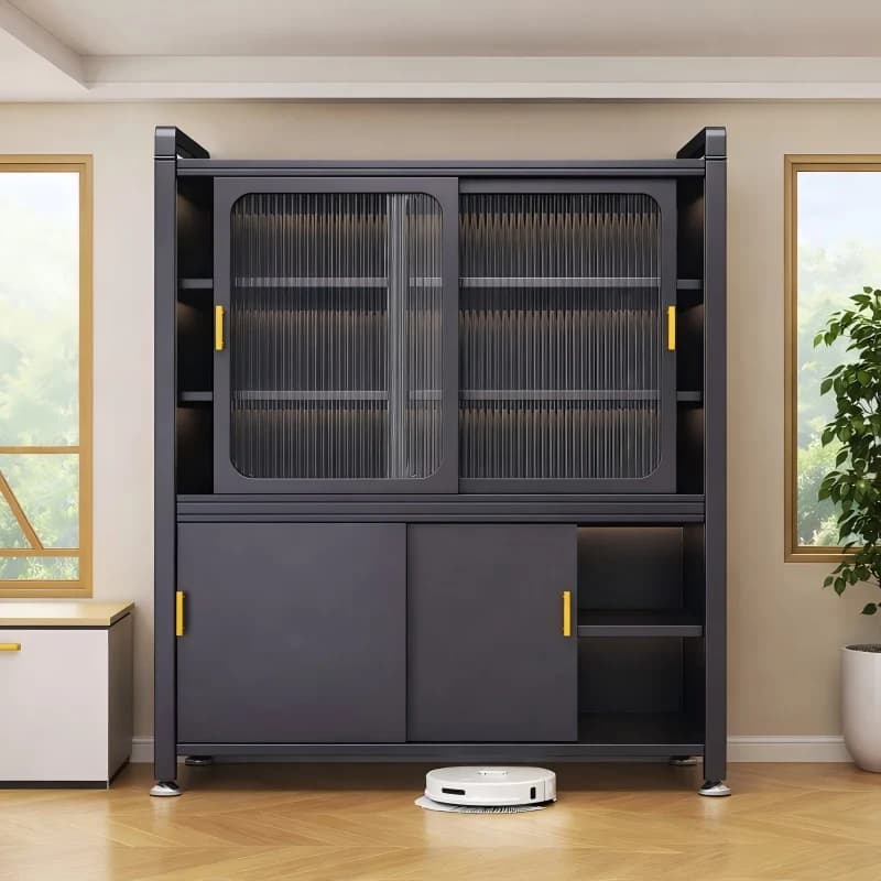 Armoire de cuisine en métal moderne, armoire de rangement en acier réglable pour la maison, meuble e