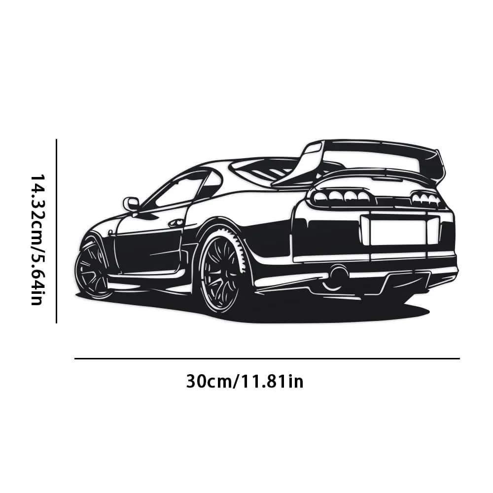 Décoration murale en métal pour voiture de luxe moderne - Design élégant en fer noir, parfait pour l