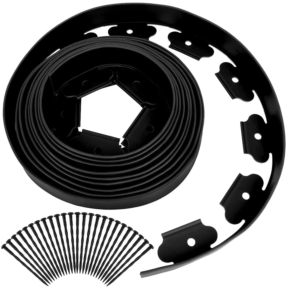 Kit de bordure de paysage de 10M, barrière de jardin fixe, bordure en plastique pour pelouse, bordur