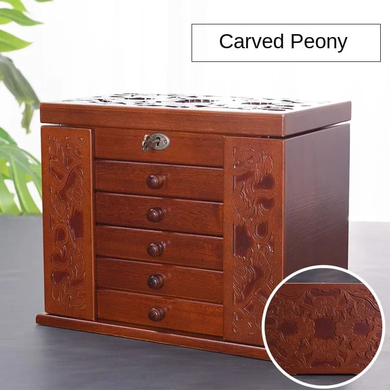 Boîte à bijoux en bois MELBox pour femme, grand présentoir à colliers, boîtes de rangement pour brac