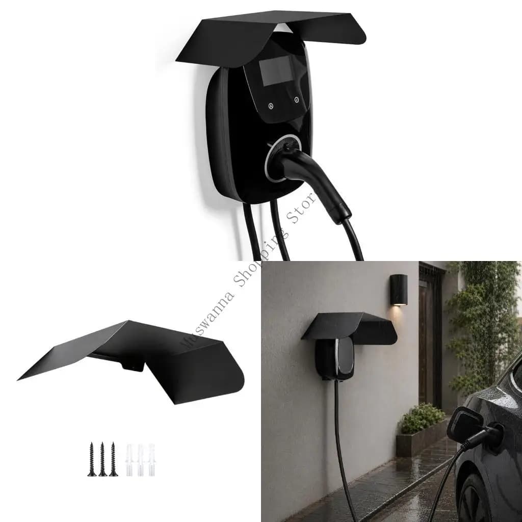Couverture poteau chargement Garage, couverture pluie murale en métal avec forme toit pour le charge