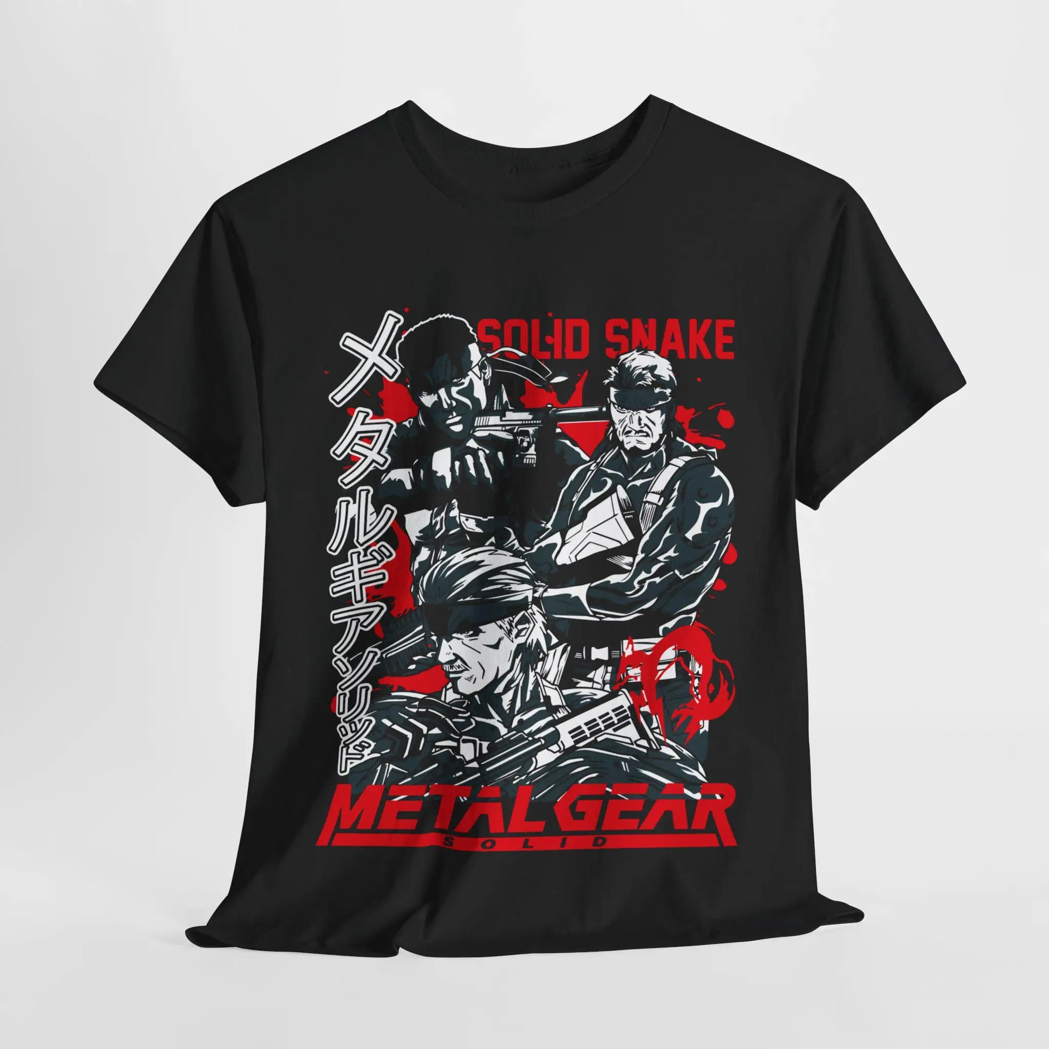 T-shirt MGS1 Snake Metal Gear Solid Vintage Tops Snake & Raiden MGS Sons of Liberty, vêtements unise