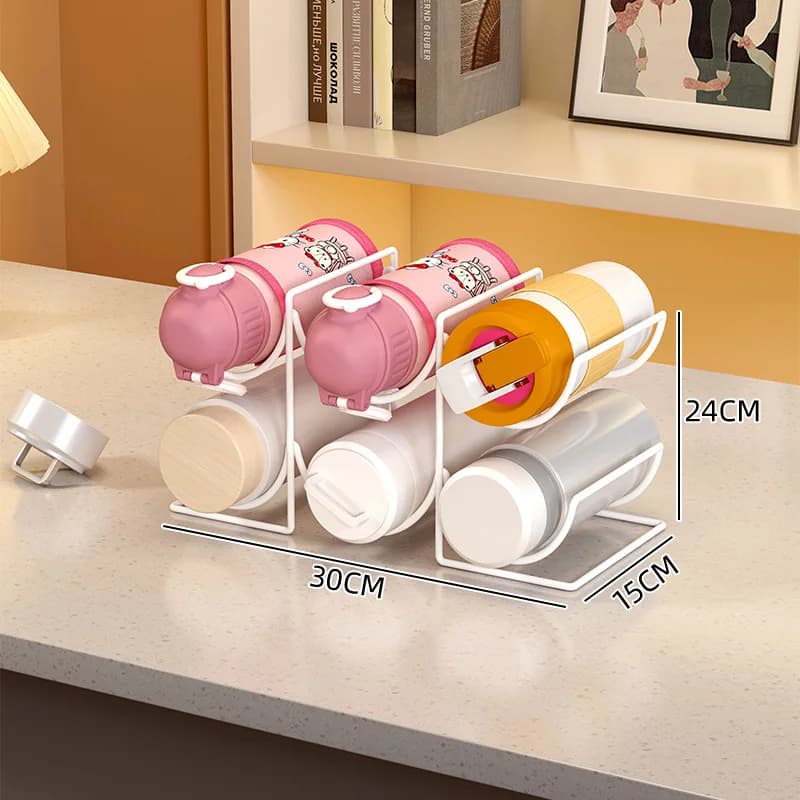 Organisateur de bouteilles d'eau en métal, support de rangement de bouteilles empilable pour porte-f