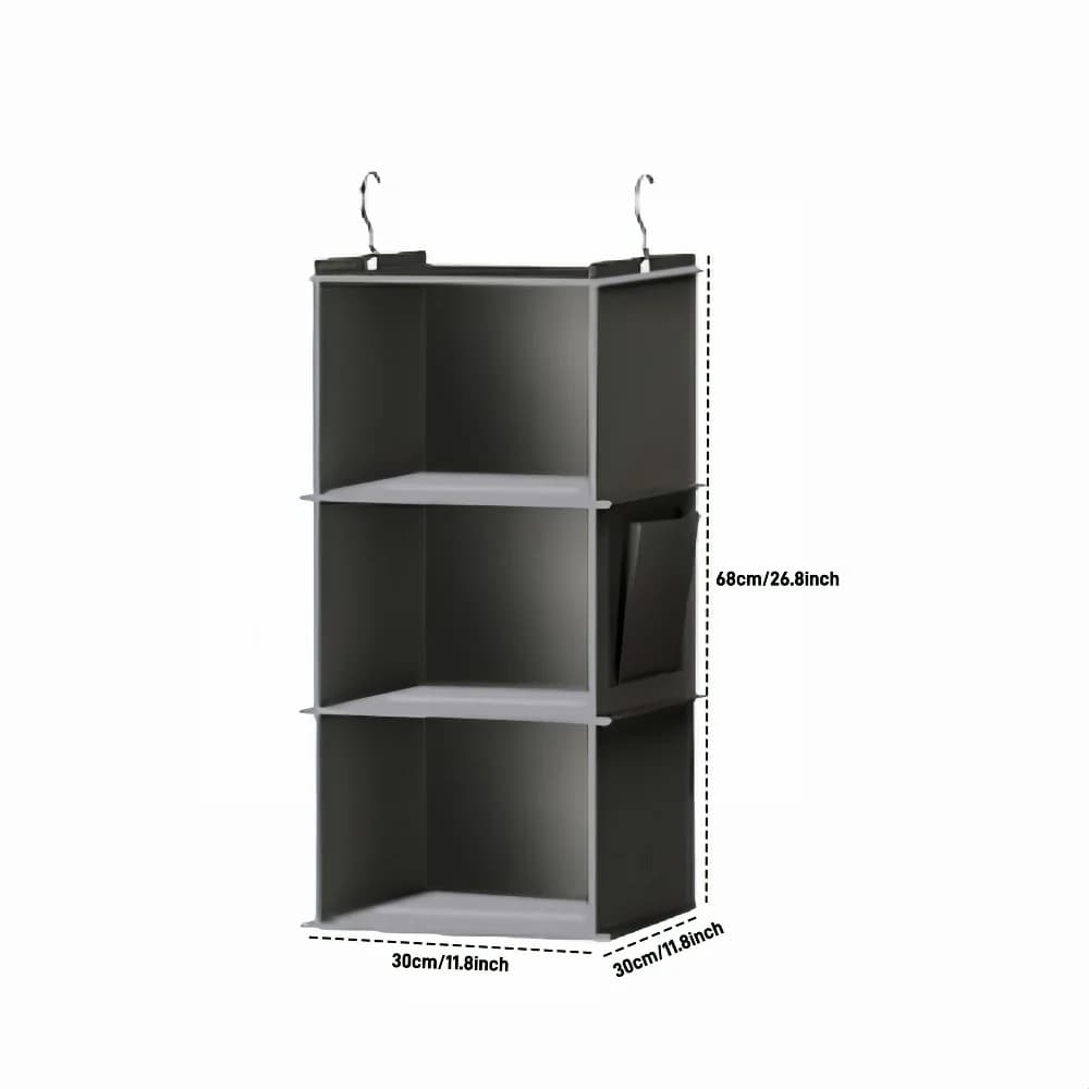 Organisateur de placard suspendu, sac de rangement de garde-robe à 6 étagères avec crochets, étagère
