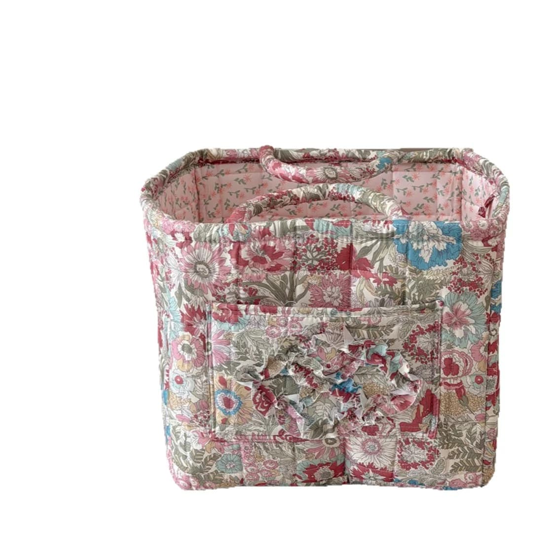 Panier de rangement matelassé de la série Grand Jardin de Fleurs, Organisateur de bureau pour collat