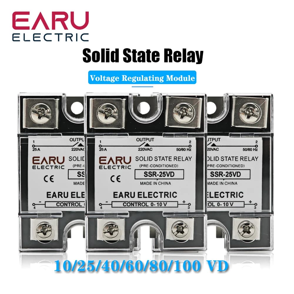 SSR-10VD SSR-40VD SSR 25A 80A 100A Monophasé Solid State Citations Tension Sotchi Tech Entrée 0-10V 