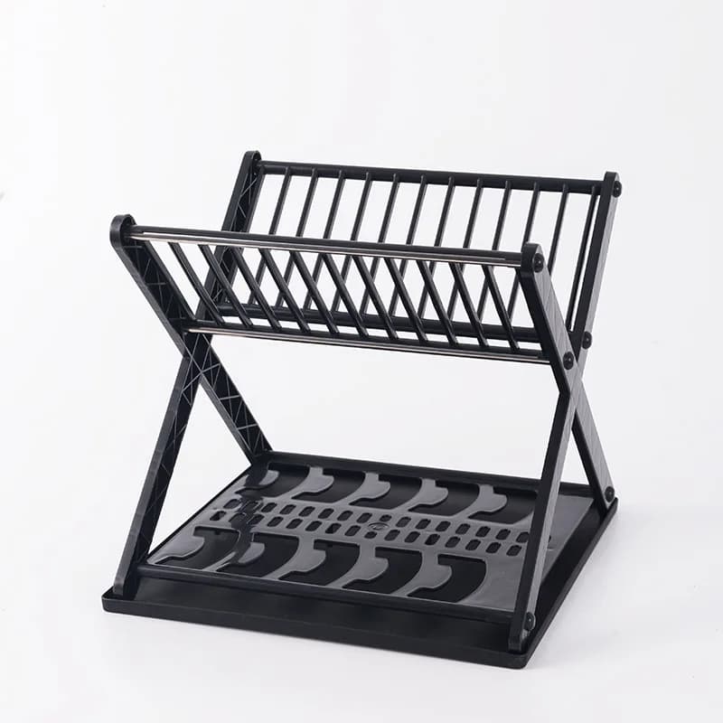 Rangement de vaisselle de cuisine en acier inoxydable, cloison de bureau à deux couches, grande capa