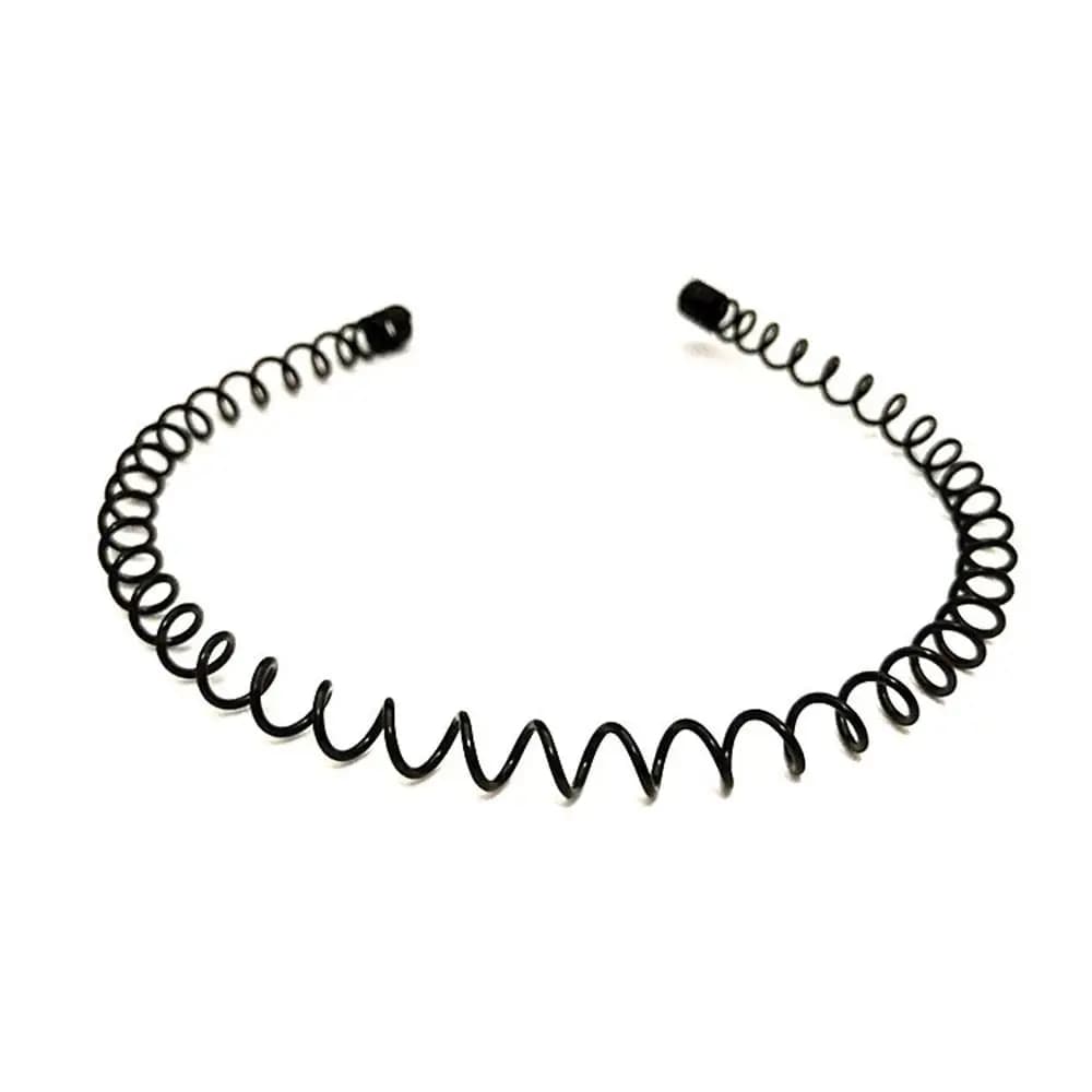 Bandeau ondulé en métal noir pour hommes et femmes, cerceaux de tête, couvre-chef, bandeaux de Sport