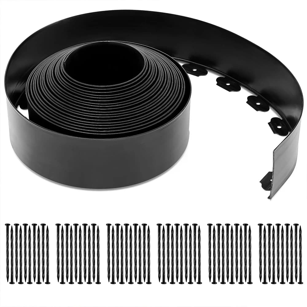 Kit de bordure paysagère, 60 pieds de long, 1,9 pouces de hauteur, bordure de jardin sans creusement