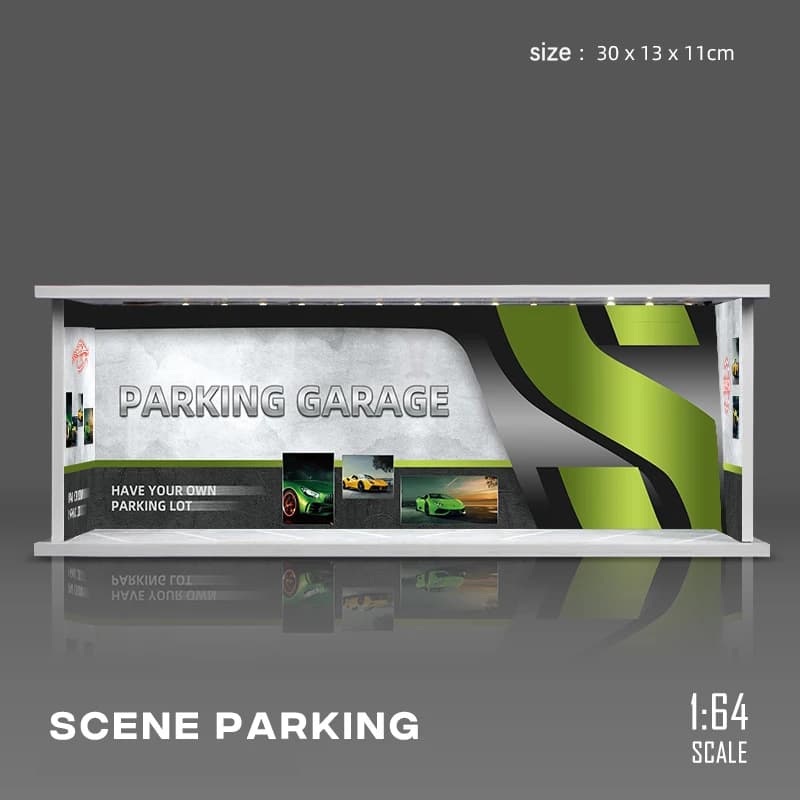 Scène de modèle de garage avec version légère, simulation de scène, renforcement de la décoration, à