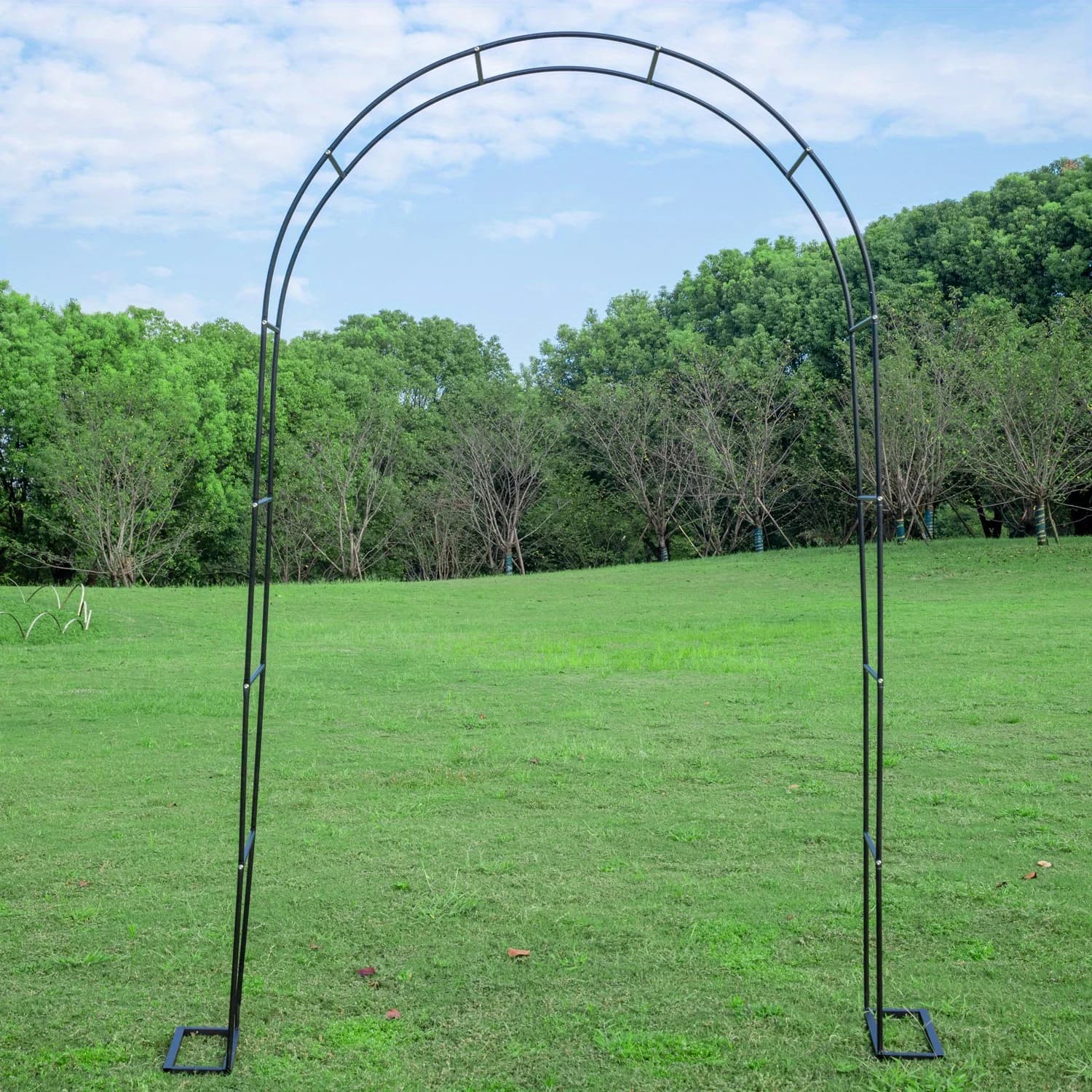 En treillis d'arc de jardin en métal à assembler élevé, 2 tailles, tonnelle de jardin pour plante gr