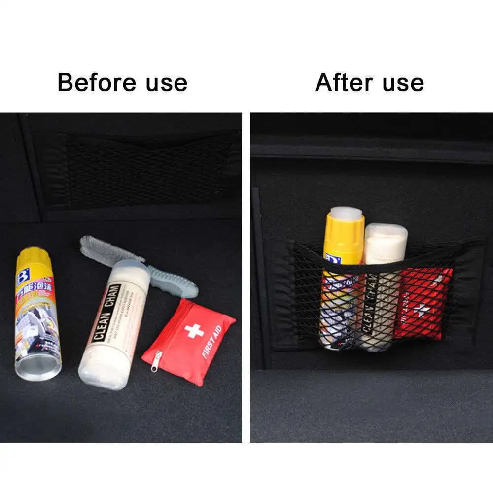 Filet de rangement élastique pour siège Ibiza 6K 6L 6J Skoda Fabia VW Polo 9N 6R Bora Golf MK4, coffre de voiture, dos de siège, filet de rangement élastique, sac organisateur de chargement