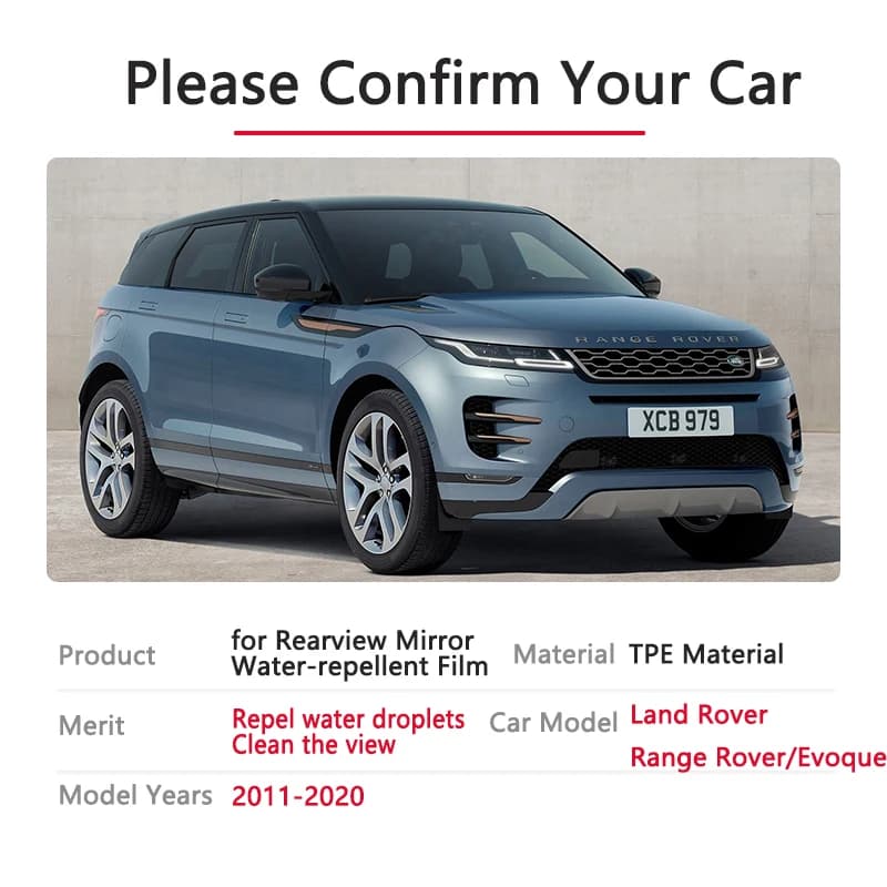 Rétroviseur à film anti-buée, couverture complète, Land Rover, Range Rover Evoque, L538, L551, 2011 ~ 2020, accessoires de films, 2016, 2017, 2018