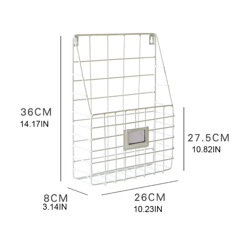 Étagère de rangement murale, panier à fil, support de fichiers de Magazine, support suspendu de Foyer de documents