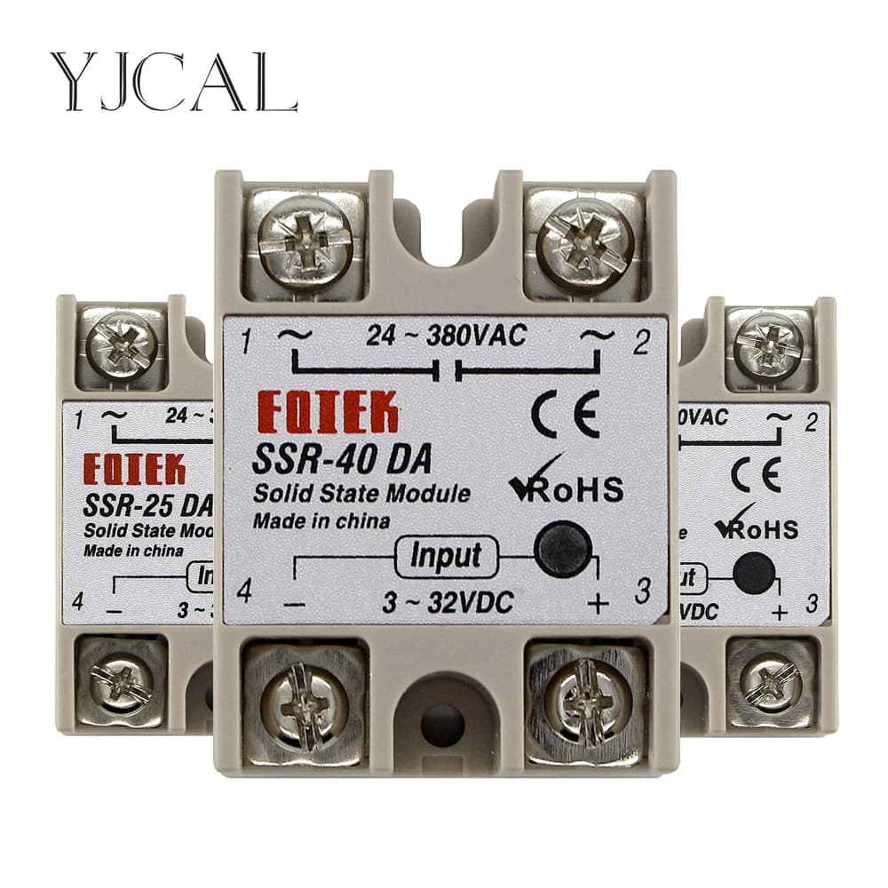 Module de relais à semi-conducteurs SSR-10DA SSR-25DA SSR-40DA 10A 25A 40A, entrée 3-32V DC 24-380V AC, sortie de haute qualité