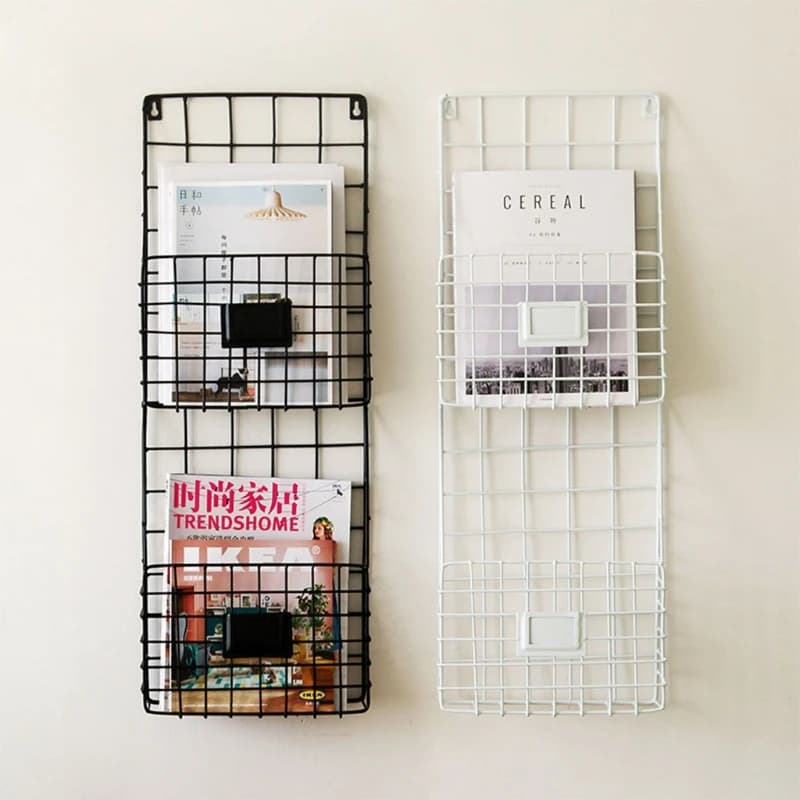 Étagère de rangement murale, panier à fil, support de fichiers de Magazine, support suspendu de Foyer de documents