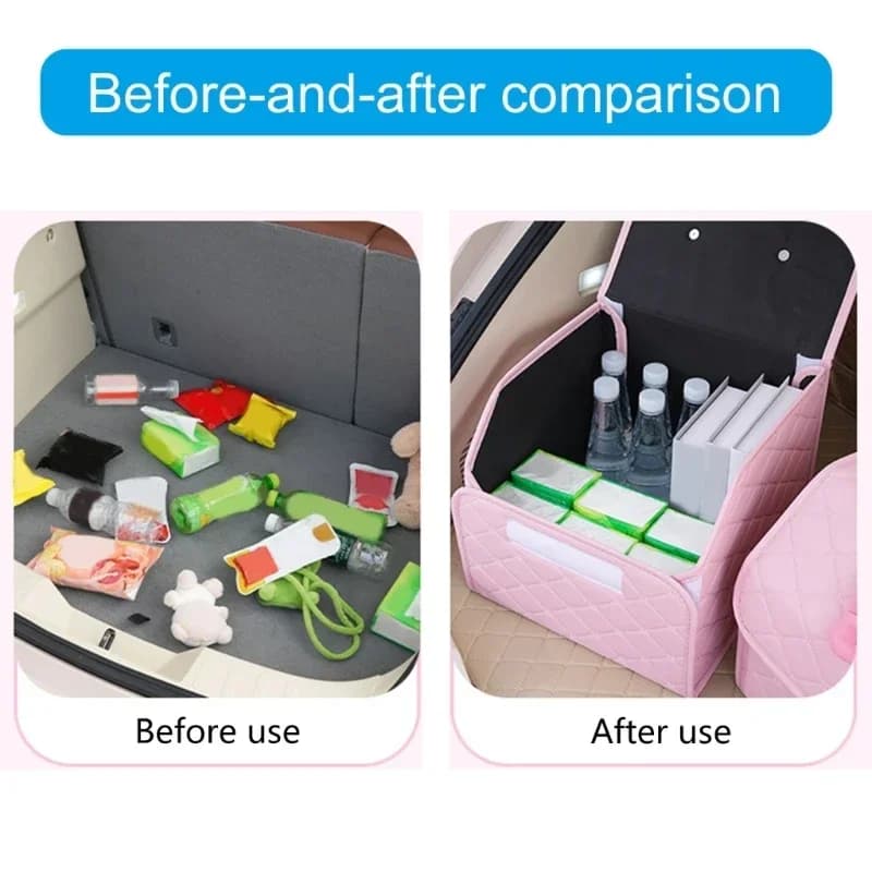 Organisateur de rangement pour coffre de voiture (conception pliable) – Boîte de chargement compacte pour maintenir l'intérieur de votre véhicule organisé et sans désordre