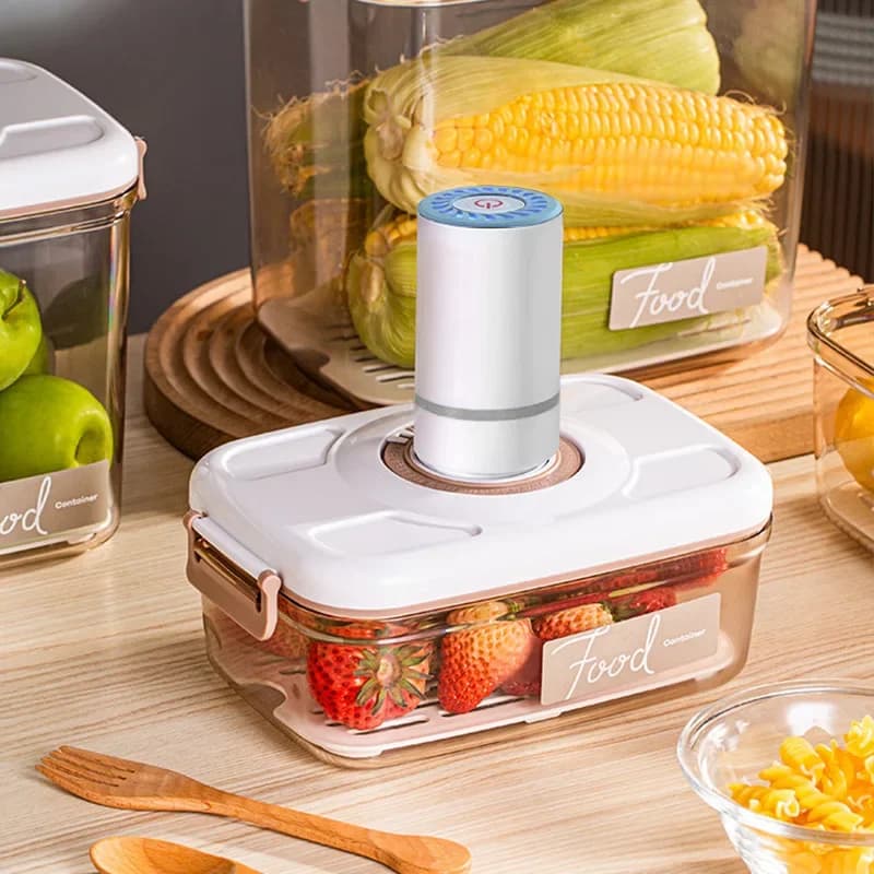 Boîte de conservation sous vide, réservoir scellé pour céréales, boîte de conservation domestique, récipient alimentaire drainable pour réfrigérateur, organisateur de cuisine