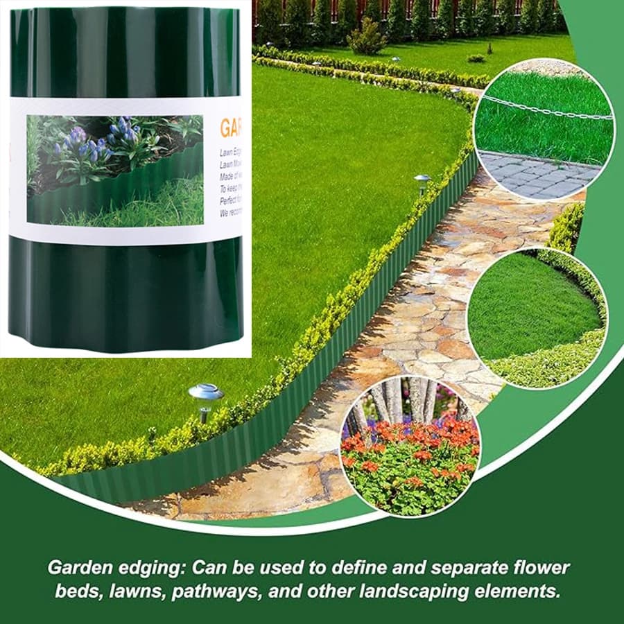 Bordure de paysage en plastique pour pelouse, bordure de jardin ondulée, bordure de jardin pour pelouse, bricolage, lits de fleurs et de légumes, décoration