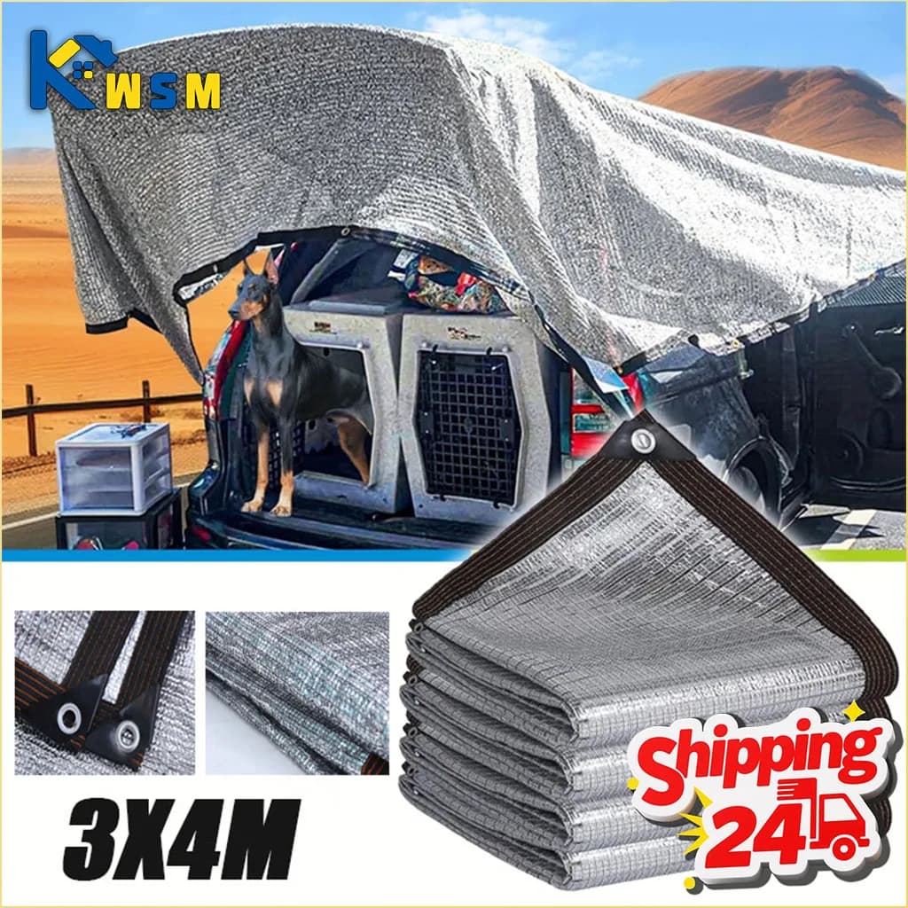 Voile d'ombrage en aluminium épaissi avec bords renforcés et œillets, résistant à la chaleur pour carport, véranda, protection UV extérieure