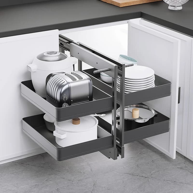Panier de traction d'angle, supports de rangement réglables, Organization de vaisselle de cuisine, paniers de rangement modernes, accessoires pour la maison