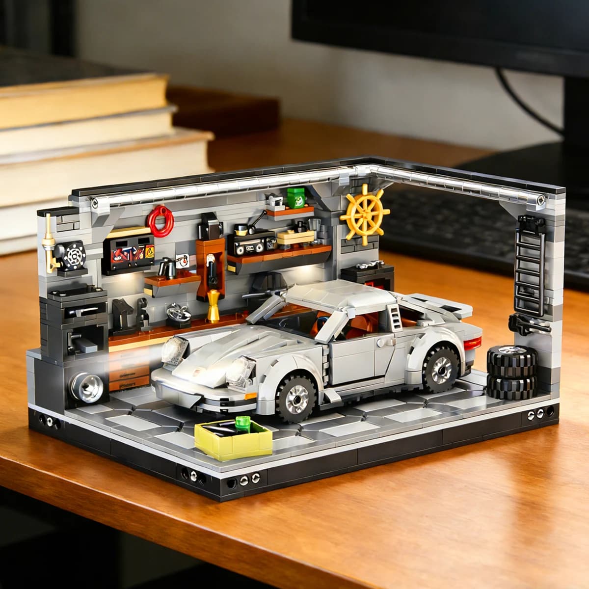 Garage Depot Sport Racing Car Creative Vechiel Automobile Hypercar Model Building Blocks Bricks Toys Gifts