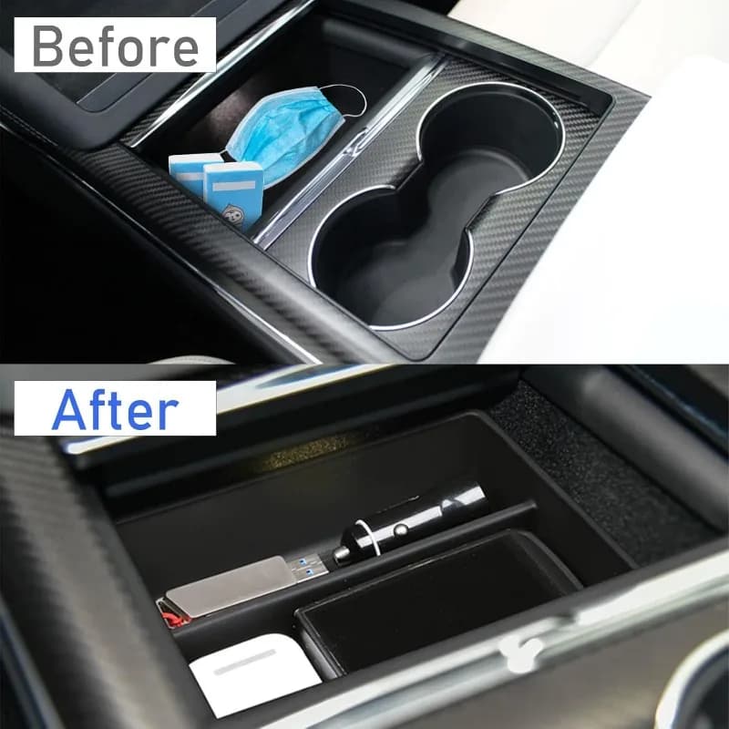 Compatible avec l'organisateur de console Tesla Model X/Model S 2021-2024, stockage de console centrale rafraîchissant pour modèle S/X Plaid/longue portée