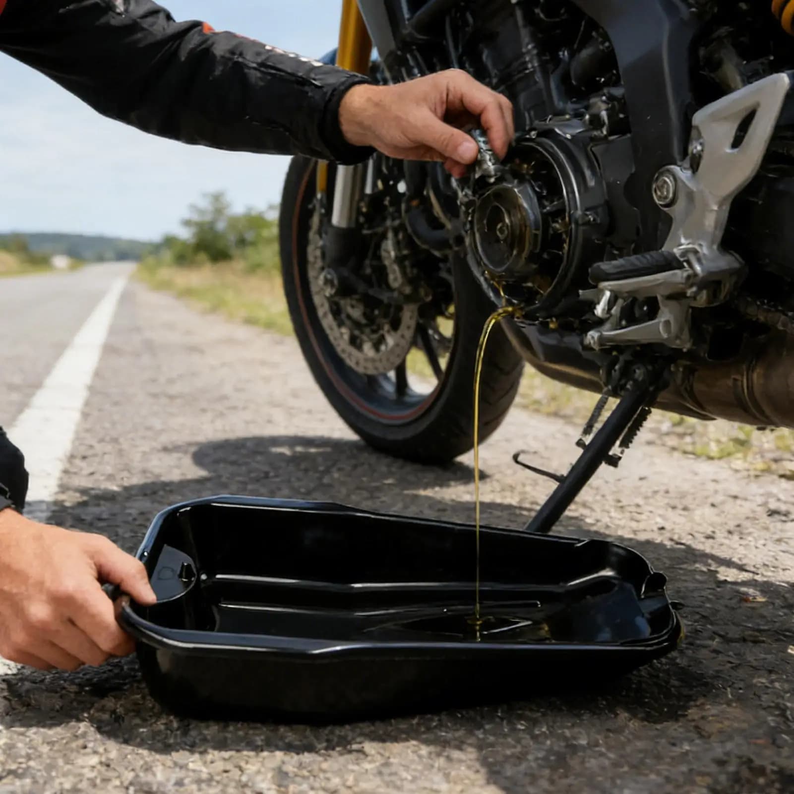 Bac de récupération d'huile à large ouverture pour réparation automobile, bac de vidange d'huile pour moto, seau de collecte pour garage et véhicules