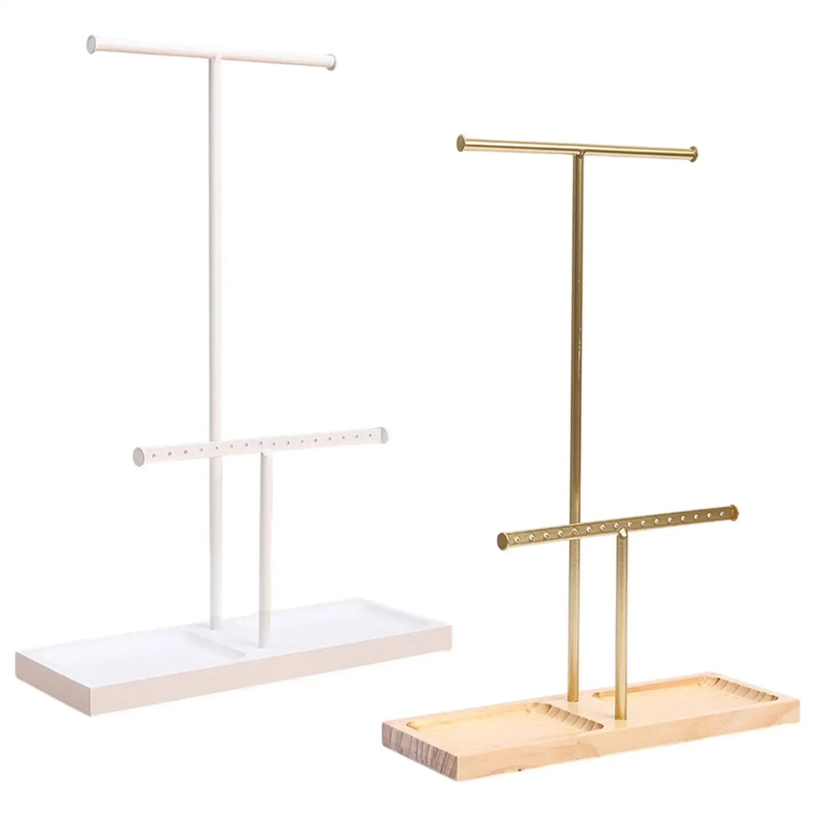 Organisateur de bijoux, support de rangement pour bijoux avec plateau, présentoir simple pour comptoir, porte-bijoux pour chambre à coucher, maison, bijouterie